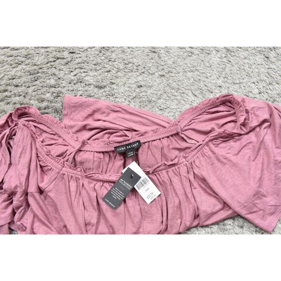 NEW Lane Bryant Pink Blouse 14/16 NWT, Rayon, Plus Size Long Sleeve - Picture 6 of 7